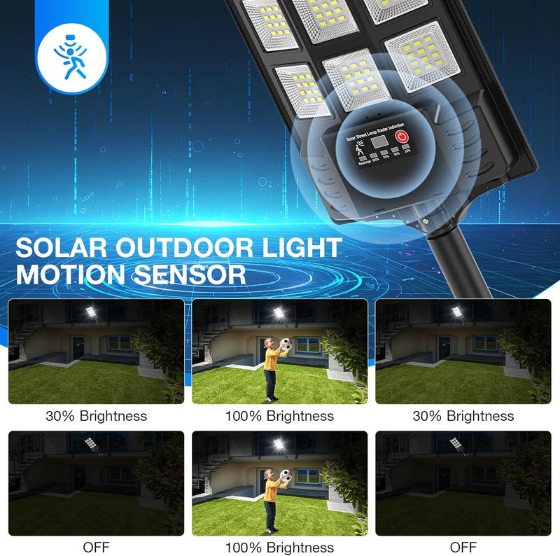 Heisolcool Solar Street Lights Outdoor Waterproof,52000LM 320° Wide Angle Solar Flood Light, LED Parking Light with Motion Sensor and Remote Control, Suitable for Street, Parking lot-4PACK - Image 2